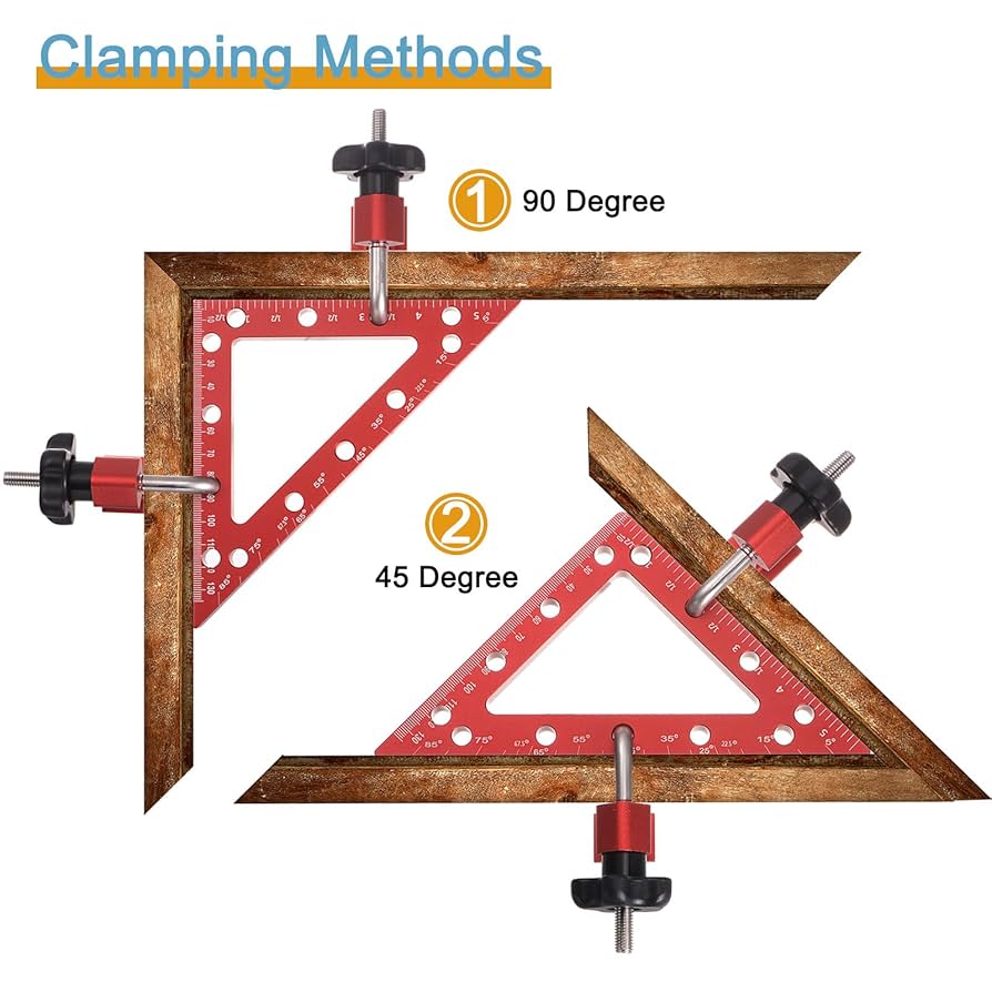 HARFINGTON 2pcs Corner Clamp 45 & 90 Degree 6